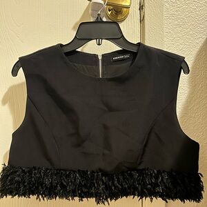 SHEIN Black Embellished Sleeveless Crop Top